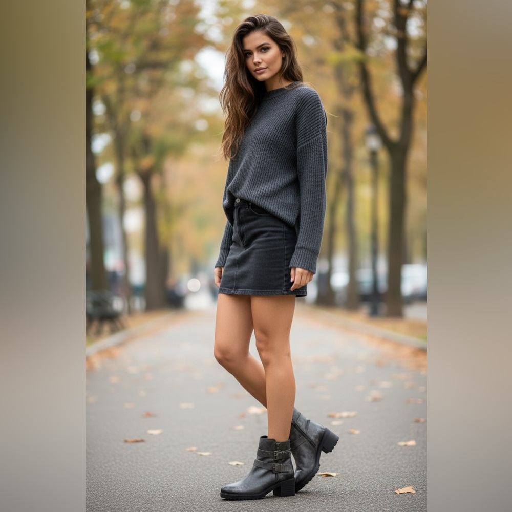 Eric Michael Black Leather Double Buckle Lug Sole Ankle Boots EU 41 - Picture 15 of 15